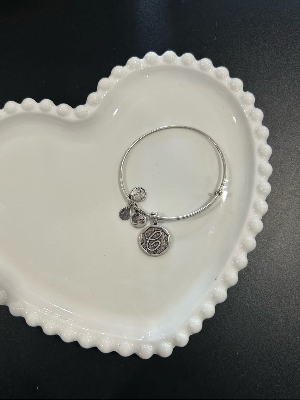 Alex and Ani Silver Initial C Charm Bangle